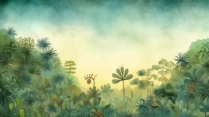 绿色中国画植物汇集插画背景壁纸,插画/手绘图,插画/手绘图库,插画/手绘图下载,插画/手绘